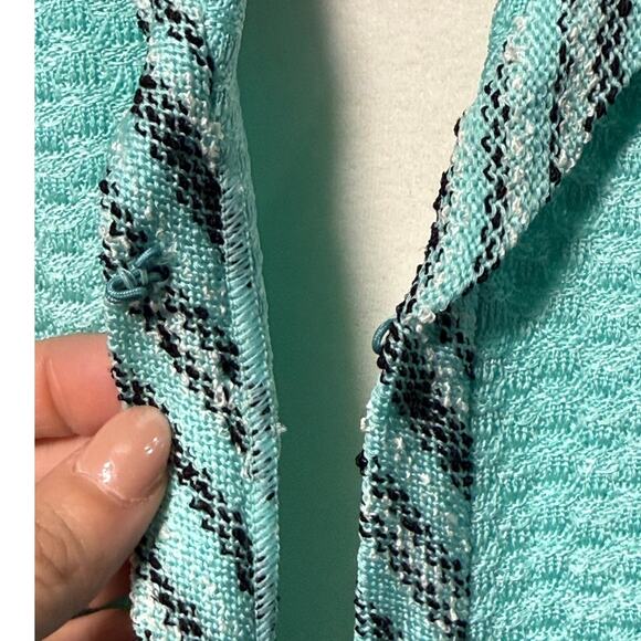 Ming Wang Women's Box Weave Knit Cardigan Jacket Small Mint Green Office Blazer - Picture 9 of 10